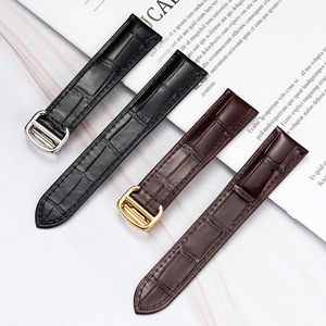 Bracelet de montre en cuir véritable pour Santo 100, en cuir de vache pleine fleur, étanche, avec fermoir déployant, 20/23mm - Product Image 1