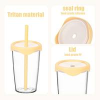 Nouvelle tasse à paille Tritan 2026 de 500 ml, gobelet à café réutilisable sans BPA, tasse de voyage portable anti-fuite pour thé aux perles, plusieurs couleurs