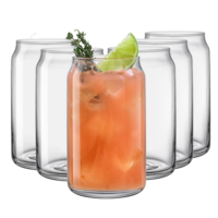 Verres à boire en verre pour café glacé et bière, 16 oz, prêts à être expédiés, forme personnalisable
