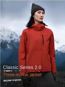 Scellage thermique complet extérieur trois-en-un hiver Rush <span class=keywords><strong>veste</strong></span> hommes femmes détachable coupe-vent col montant Logo avant - Product Image 3
