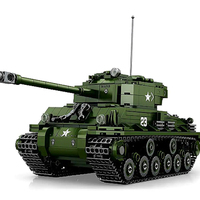 Reobrix 77030 Nueva Serie de Tanques, Modelo de Tanque de Batalla Principal de la Segunda Guerra Mundial, Bloques de Construcción para Exhibición en Escritorio, Juguetes DIY para Niños, Regalo, Sets de Bloques de Construcción