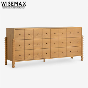 WISEMAX FURNITURE Credenza da Cucina in Legno Massello Stile Francese, Mobile Angolare con 6 Cassetti per <span class=keywords><strong>Soggiorno</strong></span>, Hotel e Villa - Product Image 3