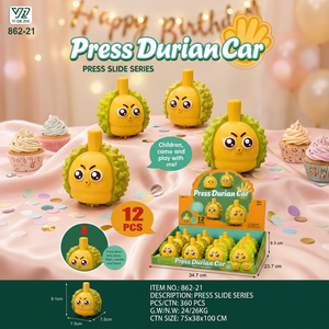 <b>Custom</b> Brand Cute Durian Pull Back Friction Powered Cartoon Fruit Vehicle Toy for Kids Ages 5-7 Unisex Plastic - Product Image 6