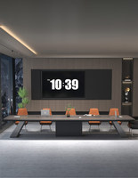 Grande table de réunion pour employés, table de conférence moderne et simple, ensemble de chaises, table de réception de bureau 20+