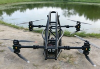 Nouveau cadre de drone VTOL à aile rotative en aluminium noir alimenté par batterie pour le transport de passagers