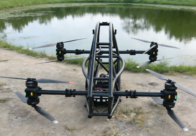 New Black Aluminium Battery Powered Passenger Evtol Frame VTOL UAV Rotary Wing Airframe for Retrofit/Upgrade