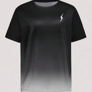 T-shirts à manches courtes pour hommes avec imprimé dégradé éclatant, personnalisables par notre usine de vêtements.F10 - Product Image 1