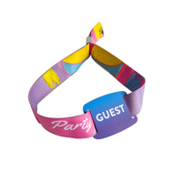 Individuelles RFID-Sublimationsarmband mit PVC-Etikett |   Großhandel NFC Stoff-Armband für Festival-Tickets |   Sicherheits-Event-Armband