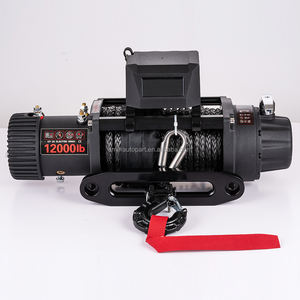 Heavy Duty 4WD SUV Winch 12/24V Electric 12000Lbs Winch with Tow Hook for Truck F150 250 Overland Rescue Kavlar <strong>Line</strong> - Product Image 2