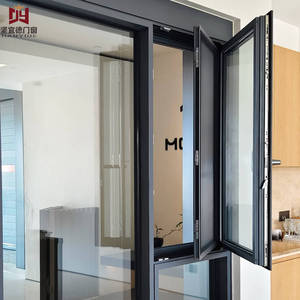 Fenêtre à battant moderne haute performance en aluminium à rupture de pont thermique avec <span class=keywords><strong>double</strong></span> <span class=keywords><strong>vitrage</strong></span> et joint EPDM pour salle de bain - Product Image 3