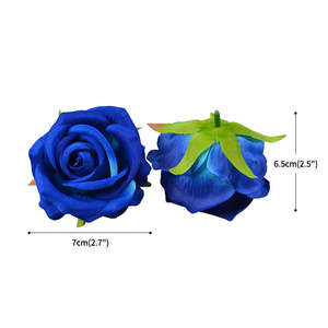 Cabezas <span class=keywords><strong>de</strong></span> Rosa Artificial <span class=keywords><strong>de</strong></span> Terciopelo Rojo Realista, Material <span class=keywords><strong>de</strong></span> Tela para Decoración <span class=keywords><strong>de</strong></span> Pasteles <span class=keywords><strong>de</strong></span> Boda y Baby Shower - Product Image 2