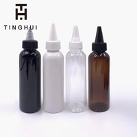 Bouteille d'emballage cosmétique vide en plastique PET à bec verseur, avec bouchon disque doré, personnalisable avec logo et impression sérigraphique, vente en gros