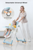 Hauteur réglable Portable Multifonctionnel Pliable Bébé Alimentation Chaise Haute Table À Manger et Chaise
