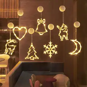 Luzes LED para decoração de Natal Luzes de ventosa em forma de boneco de neve para decoração de festas
