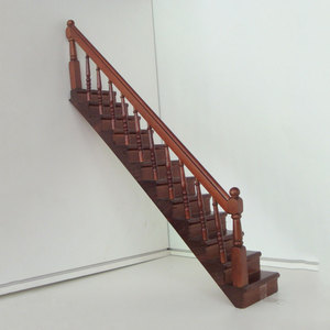 Échelle <span class=keywords><strong>de</strong></span> <span class=keywords><strong>maison</strong></span> <span class=keywords><strong>de</strong></span> poupée Miniature 1:12, échelle d'escalier en bois d'acajou, escalier personnalisé - Product Image 2
