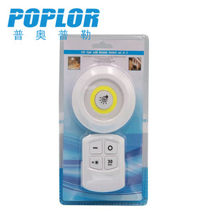 Poplor Led Night Light Round Remote Control <b>Battery</b> <b>Operated</b> Warm White For Bedroom Kitchen Bathroom - Product Image 1