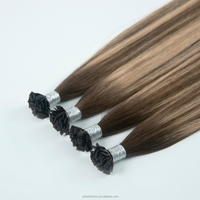 Extensions de cheveux à pointe K, double épaisseur, cheveux humains vierges russes, extensions de cheveux humains à pointe K avec kératine