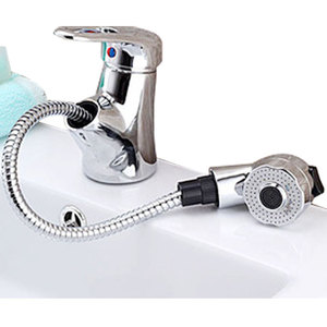 Chengming Basin Faucet Single Handle Ceramic Valve Core Pull Out <b>Spray</b> Deck <b>Mounted</b> Single Hole - Product Image 5