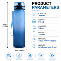 Bouteille infuseur en plastique Tritan 32oz sans BPA, transparente comme du cristal, pour infusion de fruits, camping, écologique, avec couvercle à ouverture rapide, logo personnalisé, OEM