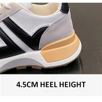 Chaussures blanches de sport respirantes à plateforme pour femmes Chaussures décontractées à augmentation de la hauteur Baskets épaisses Chaussures Gump pour femmes