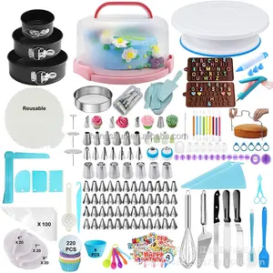 599pcs Special Baking Pastry Cake Tools Accessories Cake Decorating Kit With 55 Icing Nozzles And Cake Pan Set