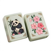 Jeu de tuiles de mahjong américain personnalisé à double couche, style chinois, avec gravure profonde de panda