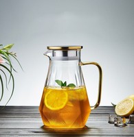 Bouteille en verre borosilicate haute résistance, carafe en verre en forme de diamant, théière, vente chaude