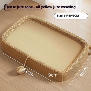 Écologique Surdimensionné Chat Litière Corde <span class=keywords><strong>De</strong></span> <span class=keywords><strong>Chanvre</strong></span> Chat Lit Grattoir Solide Rectangle En Peluche Chat Scratch Board Pet Toy Fashion Style - Product Image 5