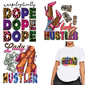 جاهزة للشحن حديد حراري أسود ملكة أفرو فتاة على القصاصات DTF طباعة فيلم جاهزة للضغط على نقل الحرارة تسميات تصميم - Product Image 1