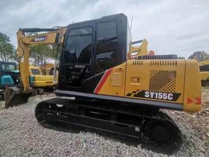 Excavatrice d'occasion haut de gamme Sany SY155C 16 tonnes certifiée officiellement en Chine, en bon état, avec accessoire de pincement et brise-roche, certifiée CE - Product Image 3