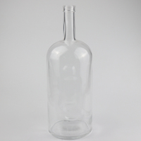 Bouteille en verre grande et transparente de 2 L (2000 ml) pour alcool, spiritueux, bière ou vin
