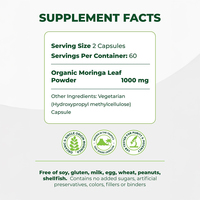 Complément alimentaire à base de Moringa certifié Hala, stimulant énergétique, soutien immunitaire, antioxydant, capsules végétariennes, santé