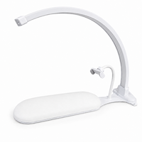 Nouvelle lampe de bureau pour ongles, lumière LED demi-lune avec 3 supports pour téléphone, repose-main, lumière de manucure à intensité réglable pour technicien en ongles, salon