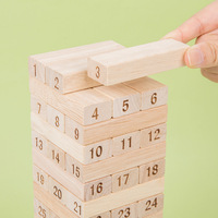 Pädagogisches Holzblock-Set für Kinder, Stapelspiel, Balanceturm, Mehrstufige Blöcke, Pick-and-Stack Tischspielzeug