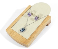 Lilai 2026 présentoir de bijoux en velours de luxe avec plateau en bois de bambou divisé à la main