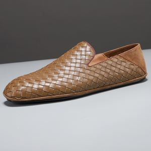 Mocasines Planos de Lujo para Hombre, Zapatos Casuales de Cuero Genuino Trenzado, Zapatos de Conducir para Hombre, Tallas Grandes 38-48, Venta de Fábrica - Product Image 6
