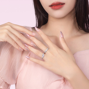 Joyería Brillante De plata de ley 925, joyería de compromiso, anillo de banda de eternidad, anillos de brillo nocturno, anillos de boda para parejas sin deslustre - Product Image 4
