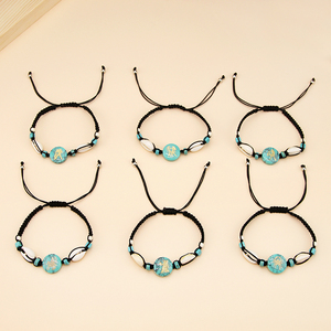 Nouveau Bracelet Tressé Zodiaque 12 Constellations Coquillage Nœud Plat Fait Main pour Femme et Homme – Collection Été 2026 - Product Image 3