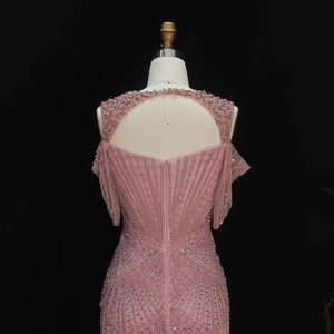 Jancember LSZ193 Elegantes <span class=keywords><strong>Vestidos</strong></span> <span class=keywords><strong>de</strong></span> Fiesta Formales <span class=keywords><strong>de</strong></span> Sirena con Perlas en Color Rosa Empolvado - Product Image 5