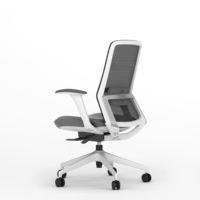 Chaise de bureau ergonomique à dossier moyen, chaise en maille confortable, chaise en tissu réglable en hauteur, chaise de salle de réunion, mobilier de bureau
