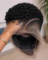 Perruque Pixie Cut en gros, perruque sans colle en cheveux humains naturels, prête à porter, perruque en cheveux humains bruts birmans pour femmes
