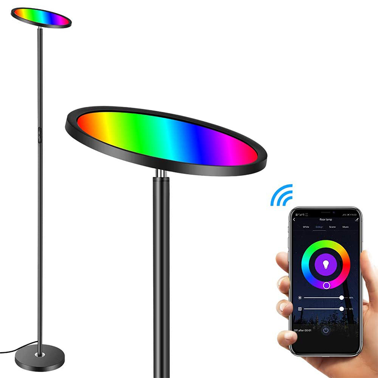 Super Bright Floor Lamp High Lumen Light for Living Rooms & Offices Dimmable WIFI Alexa LED RGB smart corner floor light