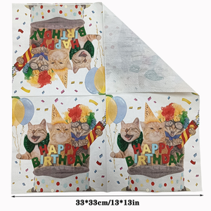 Serbet Kertas Koktail Sekali Pakai Grosir Bermotif Tiga Kucing untuk Pesta Ulang Tahun & Dekorasi Pesta - Product Image 5