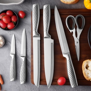Cuchillos de Cocina Modernos de Acero Inoxidable, Tijeras Afiladas, Accesorios de Cocina, Juego de Cuchillos Profesionales con Bloque - Product Image 1