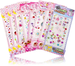 Self-Adhesive Rhinestone Sticker 8 Sheets, Craft Jewels and Gems Sticker Set for kids, Crystal Gem DIY Art and Craft Supplier