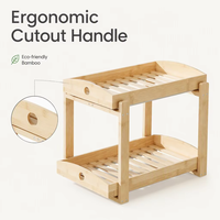 Étagère de rangement coulissante à 2 niveaux en bambou pour cuisine, salle de bain, garde-manger, comptoir ou sous évier, gain de place