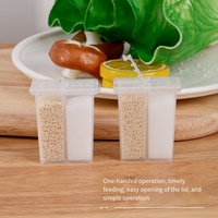 Bouteille à assaisonnements double compartiment mini, étanche à l'humidité, pour cuisine domestique, vente en gros