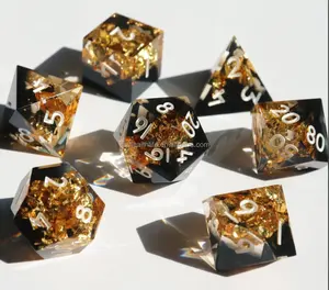 Game Dice Sets Dnd Polyhedral Resin Sharp Edge Role Playing Bar Party Tabletop Board Game Swirling