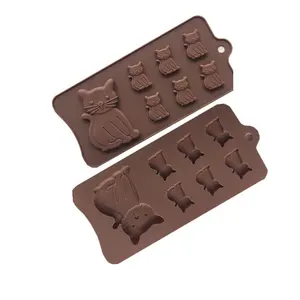 2024 Top Selling Products 7 Cavities Non Stick Cat Shape Silicone Mold Chocolate candy Soap Mold Bake Decoration Mold