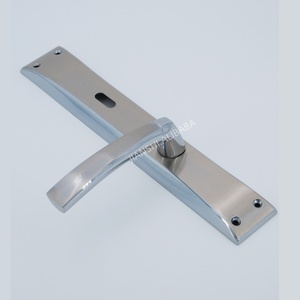 An toàn hiện đại cửa xử lý Hot satin nickle <span class=keywords><strong>Chrome</strong></span> mạ cửa phần cứng Set xử lý nhôm sắt khóa cửa - Product Image 5